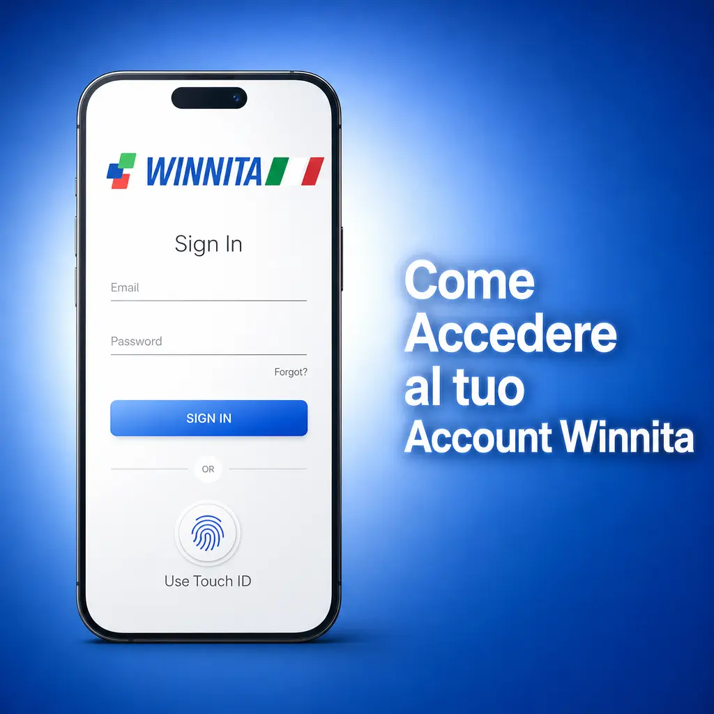 Schermata di accesso all'account Winnita